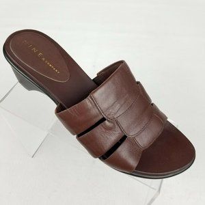 Nine and Company Womens Slide Sandals Brown Sz 9.5
